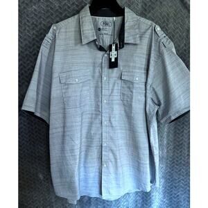 PD&C New With Tags Athletic Stretch Short Sleeve Button Front Size 3X Big & Tall